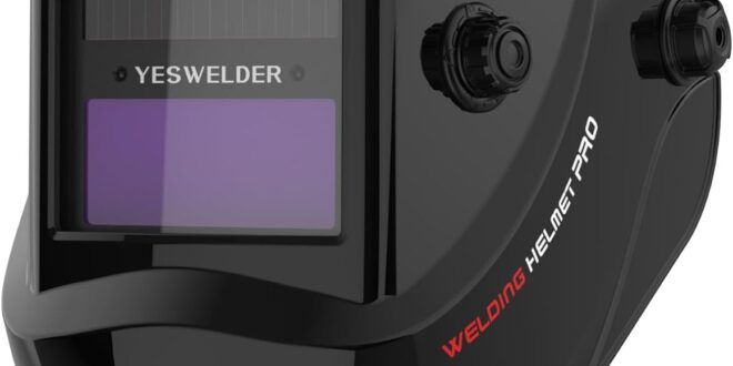 YESWELDER True Color Solar Powered Auto Darkening Welding Helmet, Wide Shade 4/9-13 for TIG MIG ARC Weld Hood Helmet