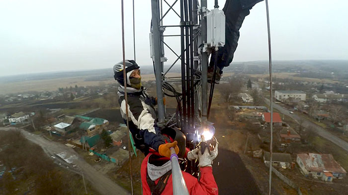 Welding work at height